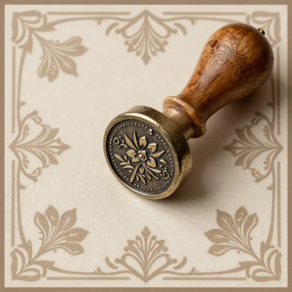 Envoltura estilo vintage con sello de cera antiguo